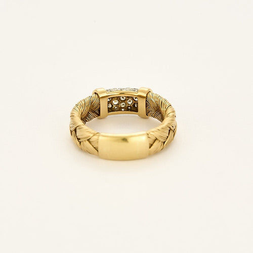 Bague 58 Bague tressée en or jaune, diamants et saphirs 58 Facettes MLJ0386