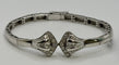 Boucles d'oreilles Parure style Art Déco or blanc 14 carats et diamants 58 Facettes