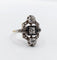 Bague 64 Bague tank Art Déco or jaune et Platine, diamants, monture géométrique (circa 1920) 58 Facettes A05582