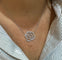 Collier Collier en or blanc et diamants motif pétale de rose 58 Facettes