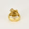 Bague 56 Bague en or jaune amati et texturé sertie d'un quartz cheveux de Vénus 58 Facettes OYO0682