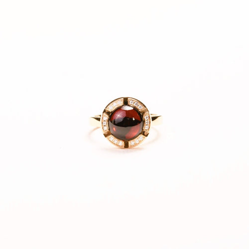 Bague 50 CHAUMET-Bague Class One Croisière grenat diamants en or rose 58 Facettes