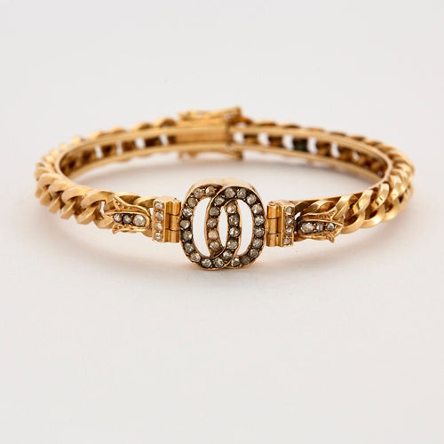 Bracelet bracelet gourmette rigide motif diamants 58 Facettes 34500027