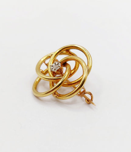 Broche Broche fleur art nouveau en or 18k et diamant taille rose 58 Facettes A06423