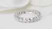 Bague 48 Alliance tour complet en or blanc et diamants 58 Facettes 30686