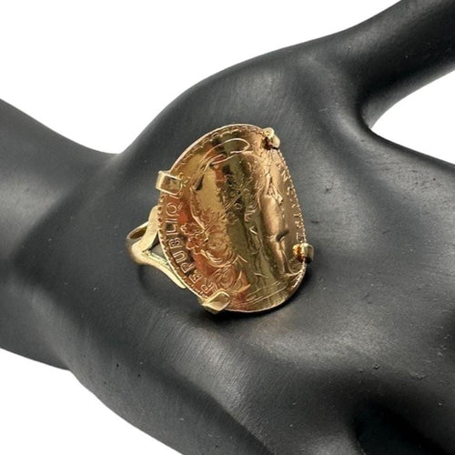 Bague 58 Bague pièce 20 francs Marianne 58 Facettes