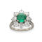 Bague 51-52 Bague en or gris 18K avec emeraude de Colombie 1,00 ct et 1,60 ct de diamants - Vers 1970 - Taille 51-52 58 Facettes FB09690