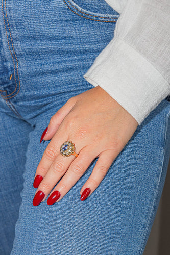 Bague 56 Bague Pompadour Or rose, Or blanc, Or jaune Saphir, Diamant 58 Facettes 2850044CN