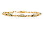 Bracelet Bracelet contemporain or jaune, émeraudes et diamants 58 Facettes B727