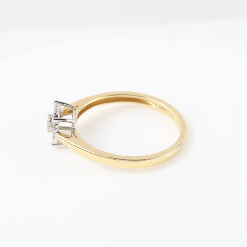 Bague 57 Bague bicolore en or jaune et blanc 18 carats et diamants de 0,25 carat 58 Facettes 129605A