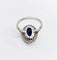 Bague 56.5 Bague marguerite antique, Platine, saphir synthétique et diamants taille roses (circa 1910) pompadour 58 Facettes A05897