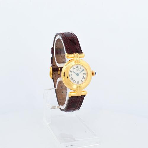 Montre Cartier - Montre Must Colisée cadran ivoire à chiffres romains en vermeil 58 Facettes