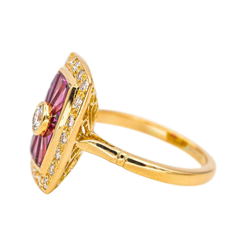 Bague 54 Bague Or jaune Diamant, Rubis 58 Facettes 4745020CN