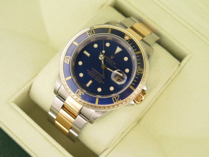Montre montre ROLEX submariner date 16613 40mm or acier auto fullset 58 Facettes 265029