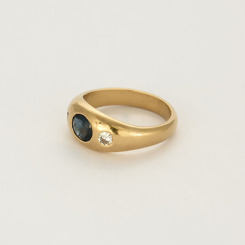 Bague 52 Bague en or jaune saphir et diamants 58 Facettes MAN1480