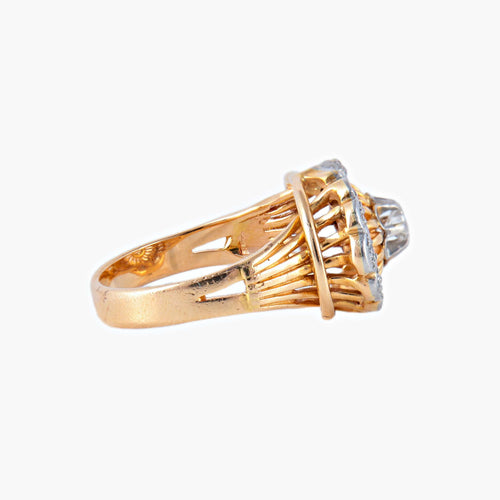 Bague 52 Bague or jaune et blanc 58 Facettes P6L15D