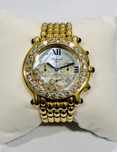 Montre Montre CHOPARD Happy Sport Chrono or jaune 58 Facettes