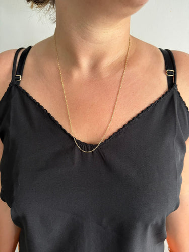 Chaîne or jaune maille forçat 58 Facettes