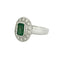 Bague or blanc avec émeraude et diamants