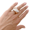 Bague 51 Bague quatre joncs deux ors et diamants. 58 Facettes 34736