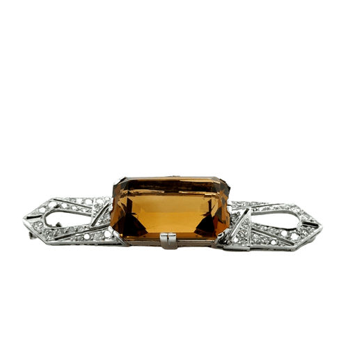 Broche Broche latine quartz fumé et diamants 58 Facettes 1.0000345/1