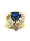 Bague 52 Bague Vintage or jaune 18K, saphir et diamants 58 Facettes