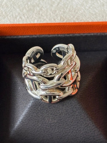 Bague 52 HERMÈS - Bague Chaîne d'ancre enchaînée Argent 58 Facettes WC-2025-1577