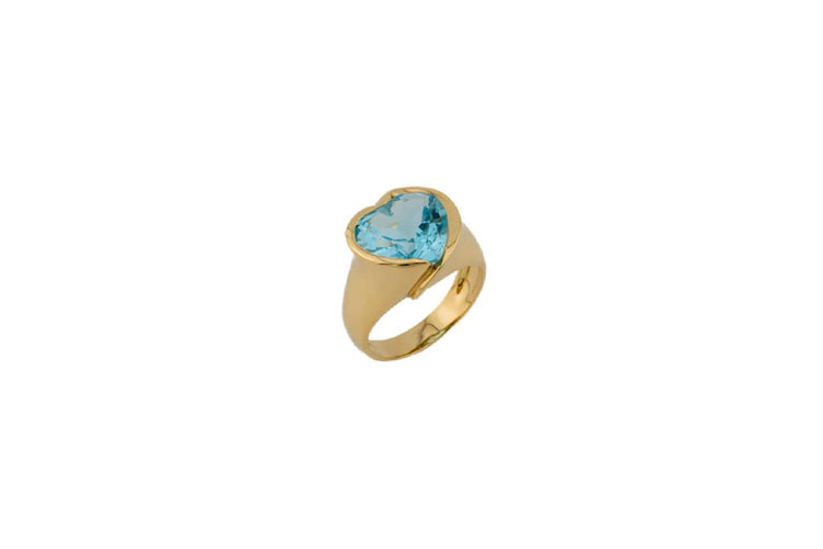 Bague 51 Bague en or jaune avec topaze en forme de cœur 58 Facettes ANL900