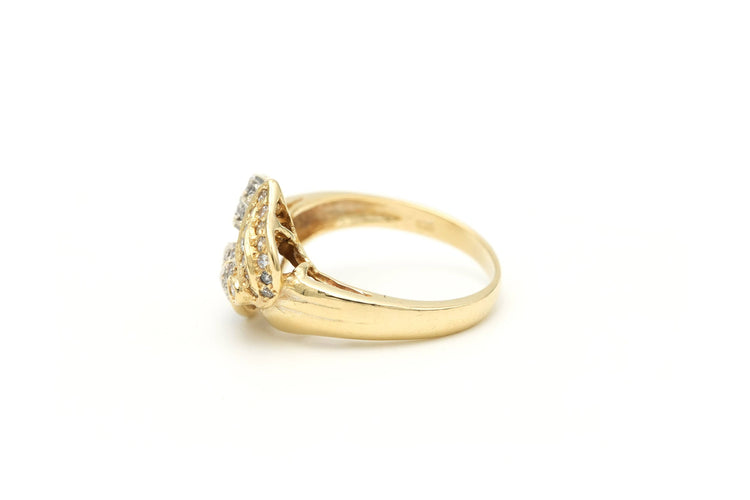 Bague 56 Bague contemporaine en or jaune, or blanc, sertie de diamants (0.394ct) 58 Facettes B646