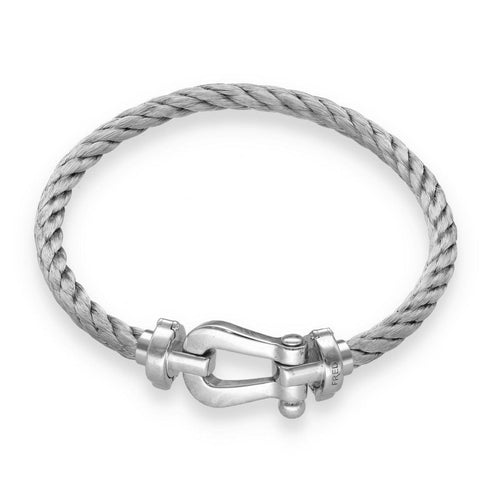 Bracelet Bracelet Fred Force 10 Grand Modèle en or gris 18K et acier – 19,5 cm – Vers 2015 58 Facettes