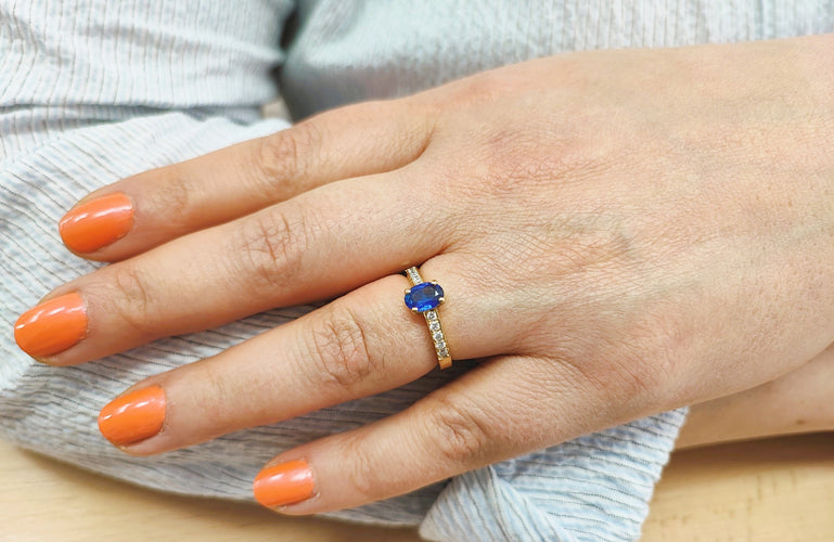 Bague 53.5 Bague saphir et diamant 58 Facettes Bag.S.Lgn.FA.41
