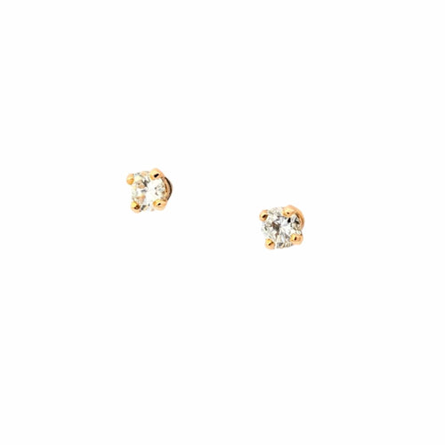 Boucles d'oreilles Puces or jaune diamants 58 Facettes 30562