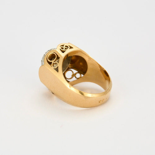 Bague Tank or jaune Diamants