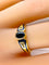 Bague 53 Bague saphir ovale et diamants en or jaune 18 carats et émail 58 Facettes AB676