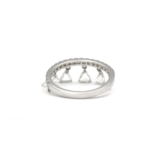 Bague 53 Bague Breloque or blanc diamants 58 Facettes 240224R