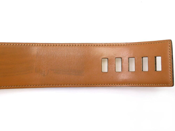 Collier ceinture HERMES medor collier de chien 70 cuir box bleu et metal dore 58 Facettes 266424