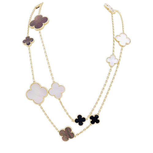 Collier Collier Van Cleef & Arpels, "Magic Alhambra", or jaune, nacre et onyx. 58 Facettes 34435