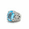 Bague 55 Bague or blanc topaze et diamants 58 Facettes 1.0000076/2
