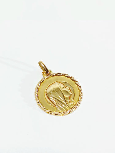 Pendentif Médaille Vierge en or rose 58 Facettes