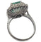 Bague 51 Bague cluster avec émeraude colombienne naturelle certifiée HRD de 3,45 cts en or blanc 58 Facettes E24