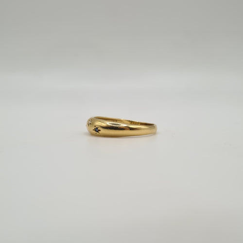 Bague 58 Bague or jaune sertie pierres colorées 58 Facettes