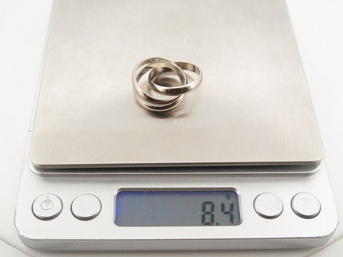 Bague 48 vintage bague trinity CARTIER alliance or blanc 18k argente  t48 58 Facettes 266416