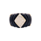Bague 53 Bague bandeau en or jaune, diamants et onyx. 58 Facettes 34717
