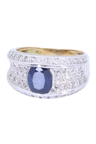 BAGUE MODERNE SAPHIR ET DIAMANTS 58 Facettes 095271
