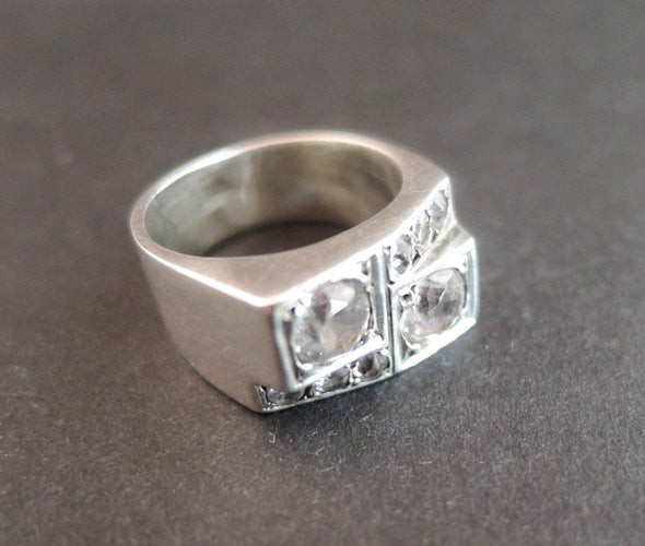 Bague 50 RENE BOIVIN - Bague Chevalière en argent 58 Facettes 1324378