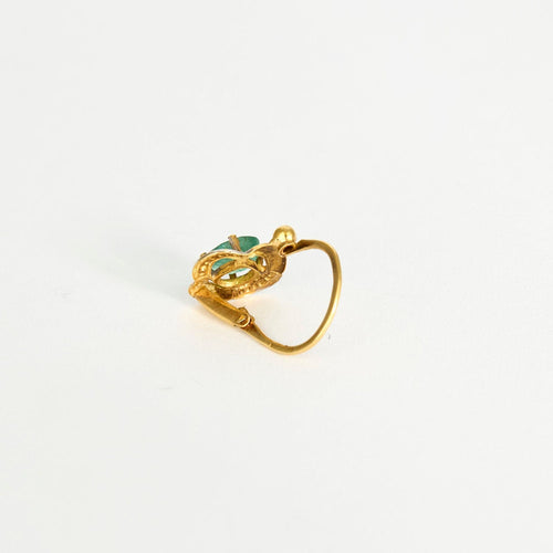 Boucles d'oreilles Boucles d'oreilles dormeuses or jaune, or blanc, émeraudes 58 Facettes