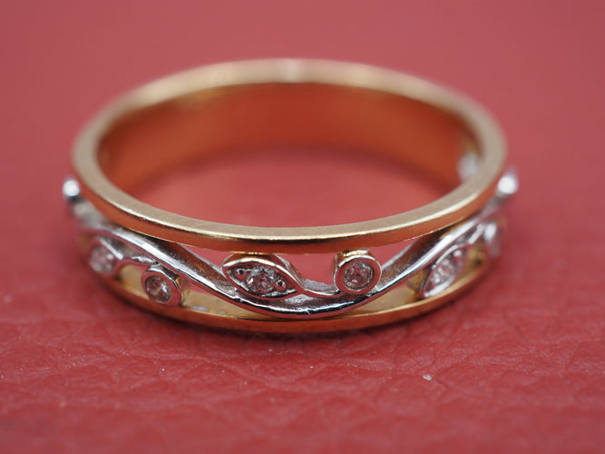 Bague 54 Bague or jaune diamant floral 58 Facettes