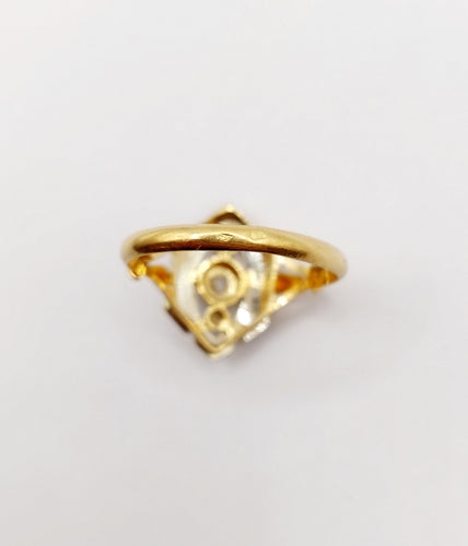 Bague 53.5 Bague marquise Art Déco or jaune, diamant taille rose (circa 1910) 58 Facettes A06376