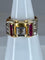 Bague 58 Bague Tank diamants & rubis synthétiques 58 Facettes