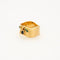 Bague 56 Bague or jaune saphir émeraudes diamants 58 Facettes LP471/15